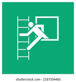 vector emergency and first aid sign iso standard icon pictogram emergency window with ladder