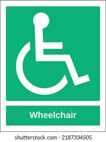 vector emergency and first aid sign iso standard icon pictogram wheelchair