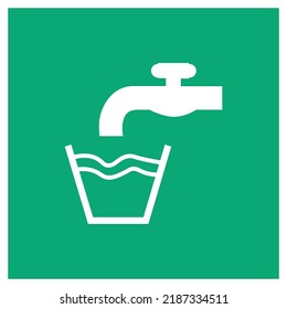 vector emergency and first aid sign iso standard icon pictogram drinking water 