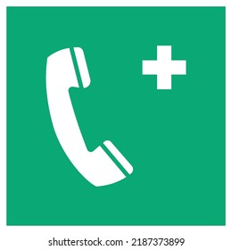 vector emergency and first aid sign iso standard icon pictogram emergency telephone