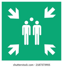 Vector Emergency And First Aid Sign Iso Standard Icon Pictogram Evacuation Assembly Point