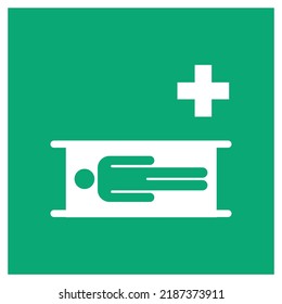 vector emergency and first aid sign iso standard icon pictogram stretcher