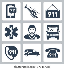 Vector emergency service icons set