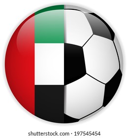 Vector - Emirates Flag with Soccer Ball Background