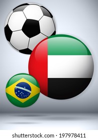 Vector - Emirates Flag with Soccer Ball Background