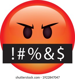 Vector emoji. Angry face. Emoji. Cute emoticon isolated on white background.