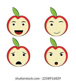 vector emoji apple white background