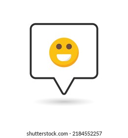 Vector Emoji Big Smile face with eyes and mouth on white background