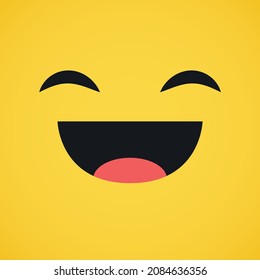 Vector Emoji Grinning Face with smiling eyes Illustration. Emoticon Face Icon Illustration. Vector Design Art Trendy Communication Chat Elements. For Cards, T-Shirts, Wallpaper, Greeting Cards, etc.