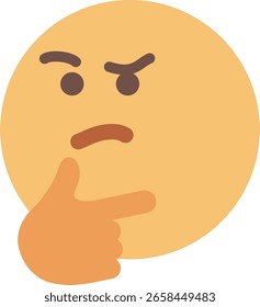 Vector Emoji Icon 2d Cara de preocupación
