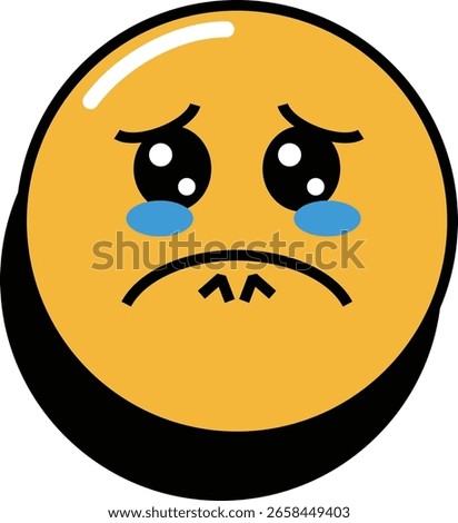 Vector Emoji Icon 2d Face tear