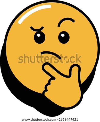 Vector Emoji Icon 2d Face think