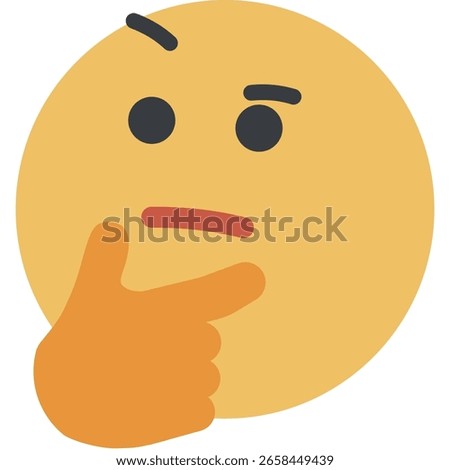 Vector Emoji Icon 2d Face thinking