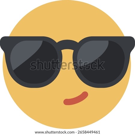 Vector Emoji Icon 2d Face sunglasses