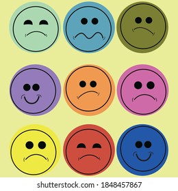 conjunto de expresiones de icono de emoji vectorial