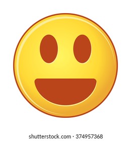 Vector emoji Illustration on White Background, isolated object of smiling emoticon