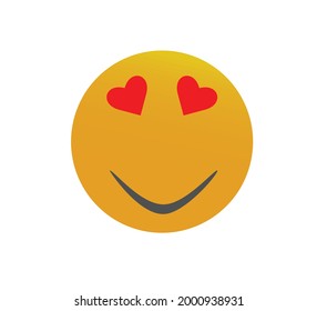 Vector emoji in love on white background