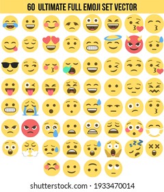 Vector Emoji Pack Complete Various Expressions Stock Vector (Royalty ...