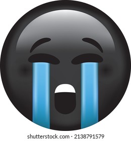 Emoji vector. Cara triste. Sad Face Emoji. Emoticon lindo aislado en el fondo blanco.