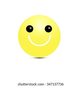 Vector Emoji satisfied smile . 3d illustration