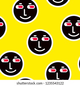 Vector emoji seamless pattern. Trendy endless unique wallpaper with design elements