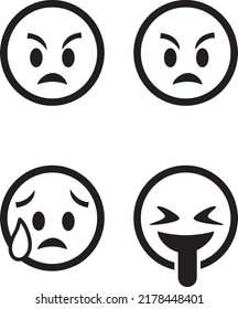 vector emoji set isolated on white background, vector illustration 
