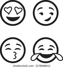 vector emoji set isolated on white background, vector illustration
