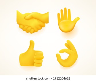 Vector emoji set for web and apps. Gestures
