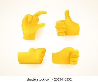 Vector emoji set for web and apps. Gestures
