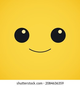 Vector Emoji Slightly Smiling Face Illustration. Emoticon Face Icon Illustration. Vector Design Art Trendy Communication Chat Elements. For Cards, T-Shirts, Wallpaper, Greeting Cards, etc.
