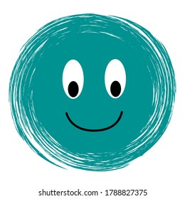 Vector emoji smile with rounded abstract shapes.