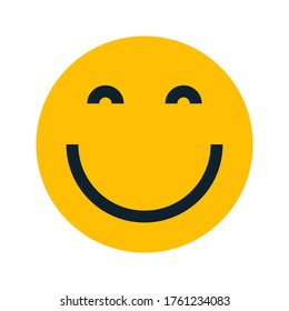 Vector emoji. Smiling face. Smile vector emoji. Happy emoticon. Smiling face vector icon symbol. vector illustration.