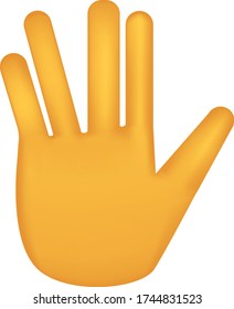 Vector emoji. Smiling emoji. Happy. Cute hand emoticon isolated on white background.