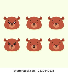 vector emojis of bear animal