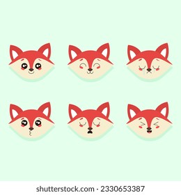 vector emojis of fox animal