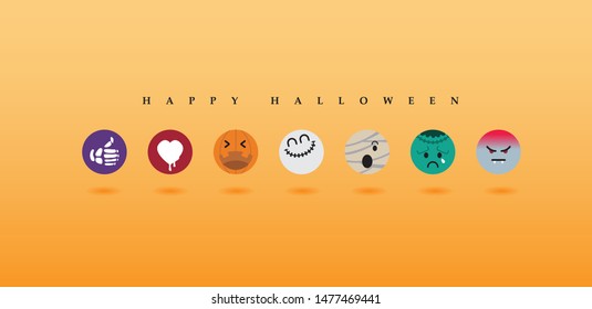 Vector emoli halloween character design cute.