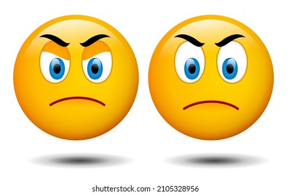 Vector Emoticon Angry Face. Angry Emoticon. Rage Emoticon. Vector Emoticon of Anger.