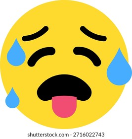 expressão de emoticon de vetor suor hotness. símbolo, ilustração, sinal.