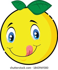 
Vector emoticon with her tongue out