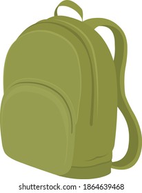 Vector emoticon illustration of a backpack