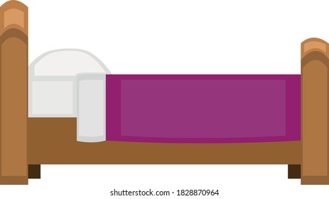 Vector emoticon illustration of a bed