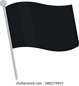 Vector emoticon illustration of a black flag
