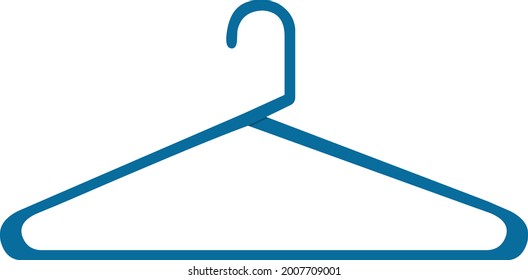 Vector emoticon illustration of a blue hanger