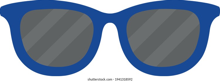 Vector emoticon illustration of blue sunglasses