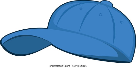 Vector Emoticon Illustration Blue Visor Cap Stock Vector (Royalty Free ...