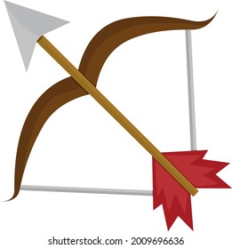 Vector emoticon illustration of a bow and arrow
