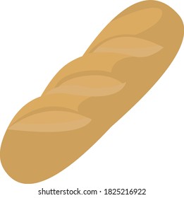 Vector emoticon illustration of a bread baguette