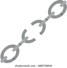 Vector emoticon illustration of a broken chain