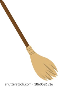 Vector emoticon illustration of a broom