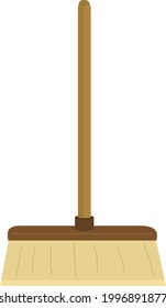 Vector emoticon illustration of a broom